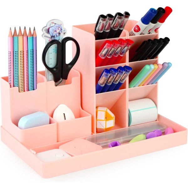 Desk Organizer, 5 Pieces Multifunctional Desk Pen Holder, Plastic Storage Desk Organizer Child for Stationery, Office, Home, School