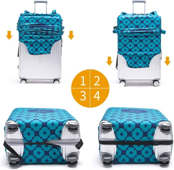 Bagagebeskyttelse Vaskbart Kuffertbeskyttelse Anti-scratch Kuffertbetræk Passer til 18-32 Tommer Powder Blue M