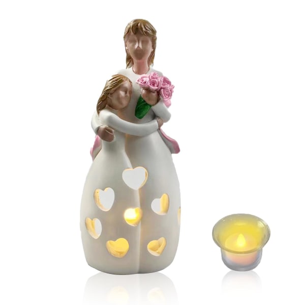 Äitienpäivän kynttilänjalka, välkkyvä LED-kynttilä, syntymäpäivälahja naisille