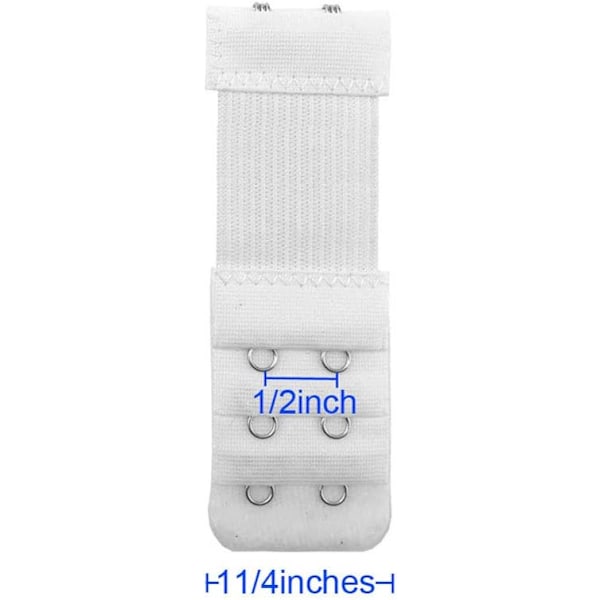 Paket med 3 BH-bandförlängare Elastiska Förlängare Set 2 Krokar (Vit, Svart och Hudfärgade) Style 2
