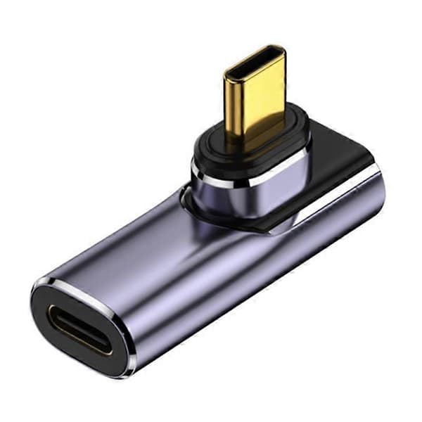 Magnetisk USB4 Type-C Front Albuekonverter 40Gbps 140W 5A Hurtiglading OTG Adapter