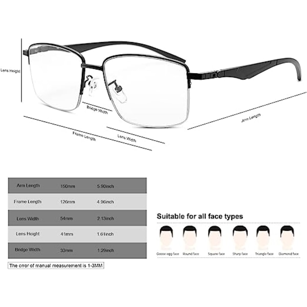 Progressive Photochromic Multifocus Læsebriller Fjederhængsel Solbriller Computer Anti Eyestrain Briller