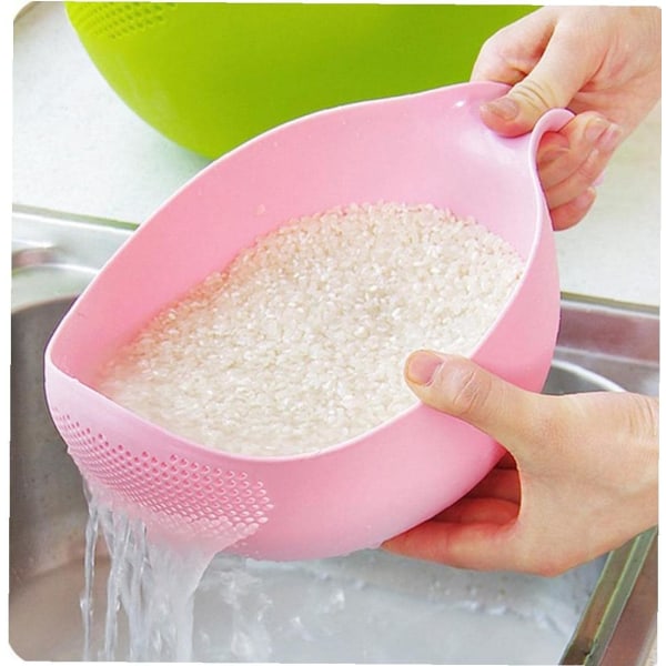 Rice Wash Sil Plast Rosa Rice Washer Sil Multifunktionell avloppskorg för grönsaksfrukt