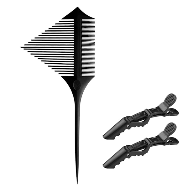 Højlysende kam med 2 alligator clips, flettet folie styling hårkam rottehale kam, kam til farvning af hår