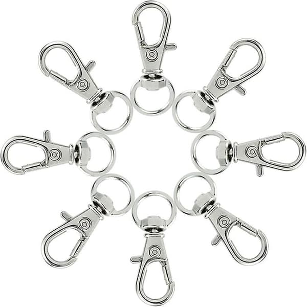 50 st Vridlås Snodd Snap Hooks, Metall Vridbar Snodd Snap Hook Hummerlås (Silver)