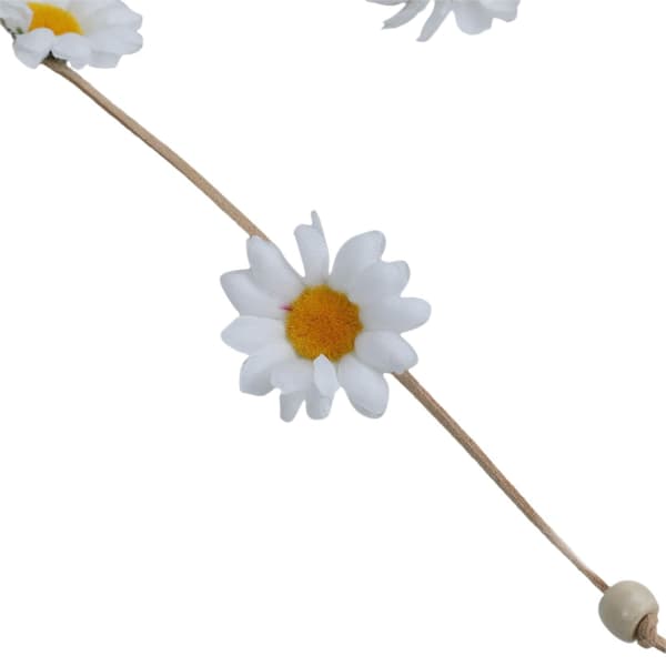 Blomsterkrone - Solsikker Perler Justerbar Blomster Hodeplagg Hårtilbehør White