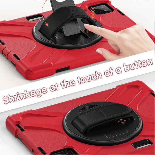 För Xiaomi Pad 7 Fodral TPU+PC+Silikon Ställ Anti-Fall Tablet Skydd - Röd