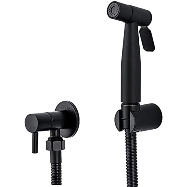 Svart Bidet Duschhuvud Badrum Handhållen Dusch Bidet Toalettspray Hygienisk Bidet Duschkran Väggmonterad Högtryck Ekonomisk Men Stabil