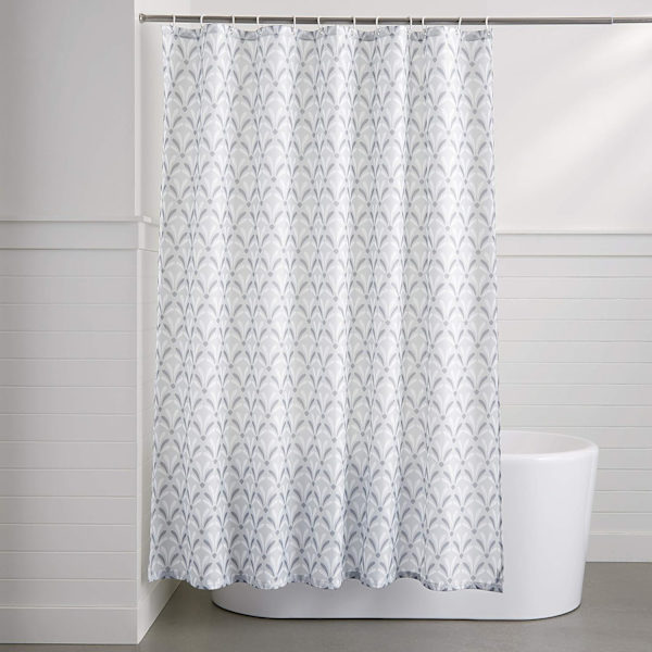 Dusjforheng i stoff - 72 x 72 tommer, for baderom 72''x72'' Gray Art Deco
