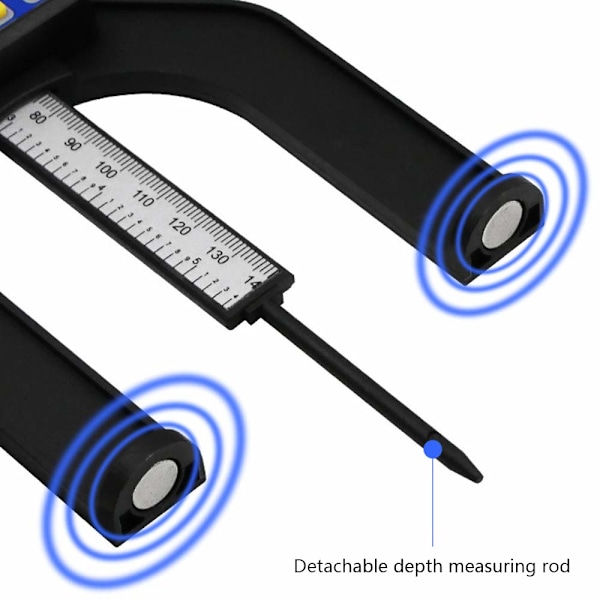 Digital dybdemåler 80mm Snedkerhøjde og dybdemåler med dybde stang Magnetfødder Holdfunktion Smart måleværktøjer til håndfræsebord