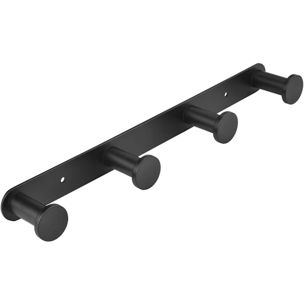 Håndklæde krog håndklæde kroge frakke væg krog håndklædeholder rustfrit stål badeværelse væg krog bad og køkken kroge (vægmonteret, 4 kroge sort)