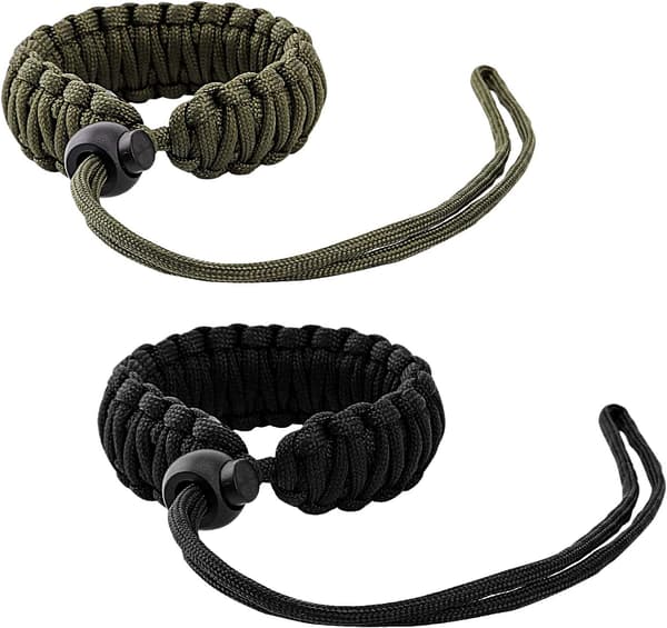 Universal Paracord Kamera Håndledsrem Lanyard Sort/Army Grøn