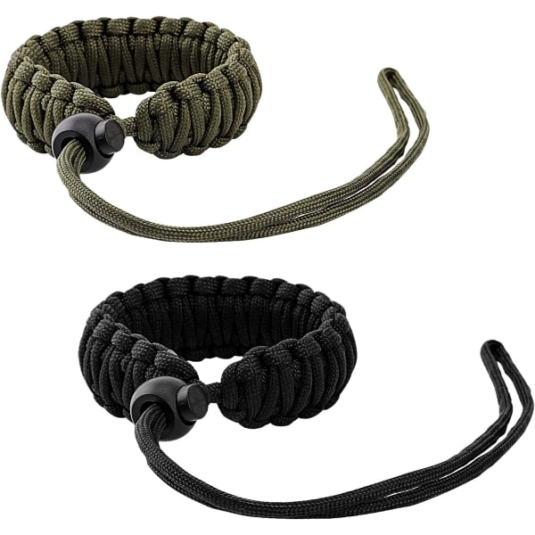 Universell Paracord Kamerahandledsrem Svart/Armégrön