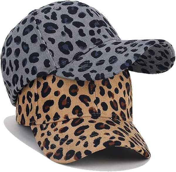 Basebollkeps Leopardmönstrad Hatt Bomull Solhatt Huvudbonader Utomhusskärm Sportkeps, Grå Grey