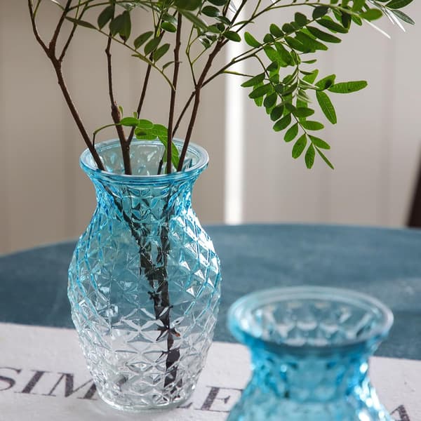 Glasmidja Blomvas, Gallerdesign Modern Stil Blå Klar | för Hem Vardagsrum Bordsdekoration Blue