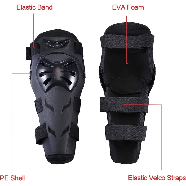Motorcykelknäskydd, cover, justerbar, för motocross skateboard skateboard knäskydd för vuxna (svart)