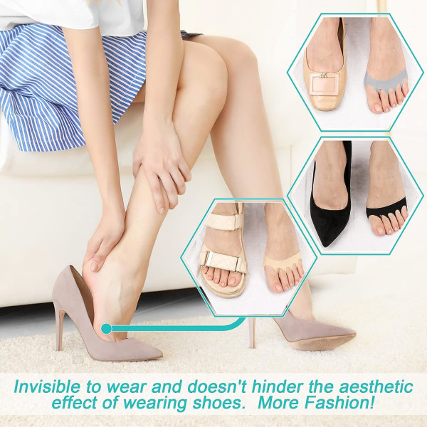 6 par främre fotkuddar för kvinnor, bikakematerial som andas svetttransporterande absorption högklackade skor främre fotkudde