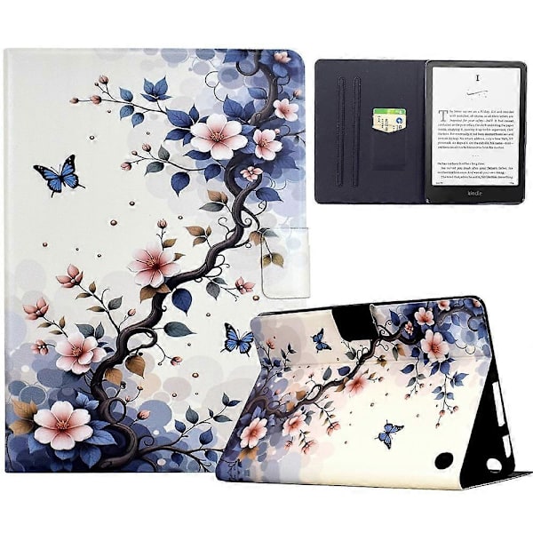 Til Amazon Fire 7 (2022) Stand Case Mønstertryk Tablet Læder Cover med Auto Våge/Sov