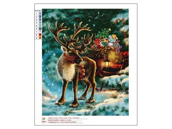 Diamantbroderi reinsdyr julesett 5d