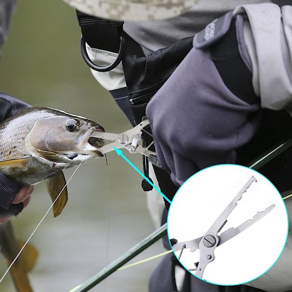 Fiske Tång Fiske Sax, Rostfritt Stål Fiske Tång med Slida, Fisk Tång för Krokhållning Linje och Öppen Slinga