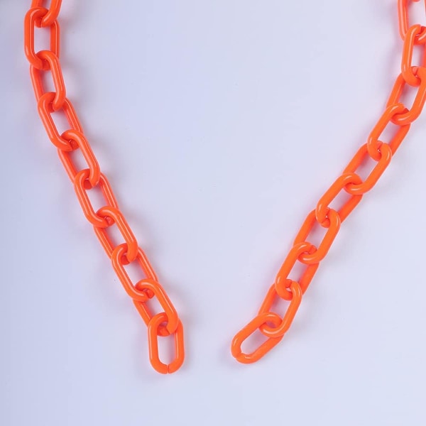 Överdriven lång gem i akryl Halloween kedja choker halsband minimalistisk färgglad chunky krage halsband för kvinnor och flickor (orange)
