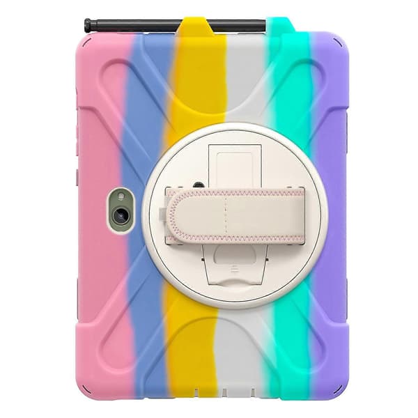 Skal för Samsung Galaxy Tab Active5 Pro Roterande Ställ PC+Silikon Handrem Tablet Skydd