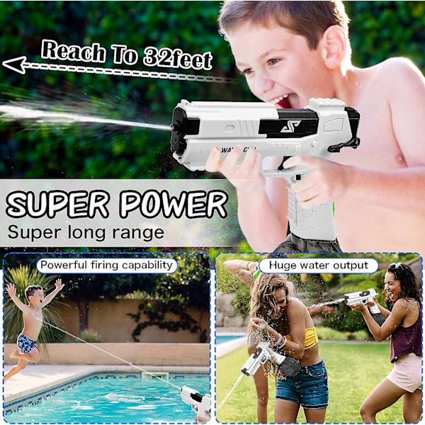 Elektrisk vattenpistol för vuxna barn, automatisk vattenpistol, automatisk vattenpistol, sommarvattensporter, vattenleksaker