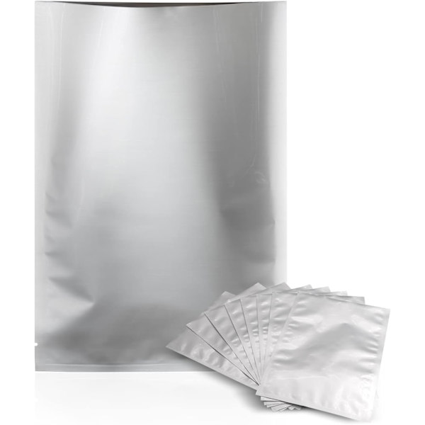 100 st 15x22 cm aluminiumfolie Mylar-påsar, värmeförseglade matförvaringspåsar för torkad mat ångkokning och långtidsförvaring