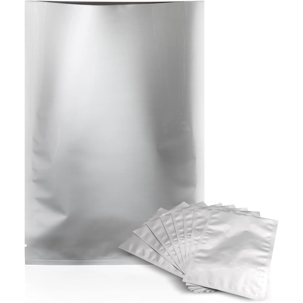 100 stk 15x22cm aluminiumsfolie Mylar-poser, varmeforseglede matlagringspunger for tørket matdampende matlaging og langtidslagring