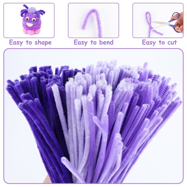 300 kpl putsauslankaa, 3 erilaista keltaista putsauslankaa taivutettavaa pehmeää käsityölankaa 30 cm putsauslankaa chenille-lankaa DIY-projekteihin ja käsityökoristeluun Set 4