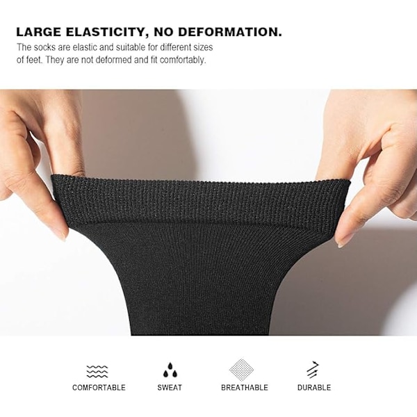 Sukat Miehille ja Naisille 38-44 Lämpimät Urheilusuukat Unisex Business Pitkät Puuvillalla Kestävyyttä Urheiluun ja Vapaa-aikaan 6 Paria Black