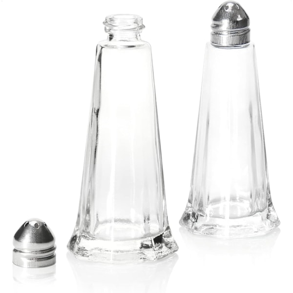 4-delad kryddskakarsats, salt- och pepparkvarnar i glas med metallådor, krydddispenser, skakare för matlagning och kökstillbehör