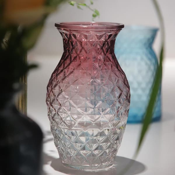 Glasmidja Blomvas - Modern Stil, Gallerdesign, Klar Rosa Pink