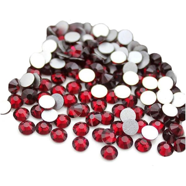 1440 stk. limfiks krystal flade rhinestones glassten til neglekunst, kunsthåndværk dekorationer tøj sko Dark Siam 1440pcs