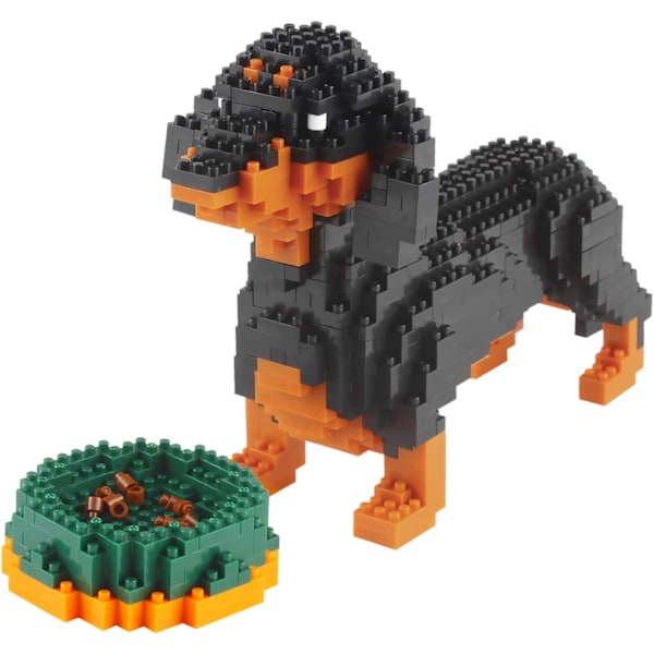 Mikro Byggeklodser Mini Kæledyrs Byggelegetøj Klodser til børn Dachshund 6 x 3 x 4 inches
