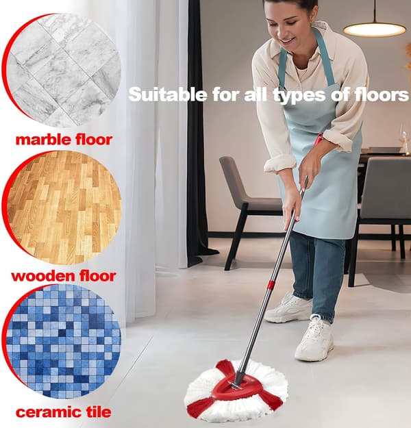 Stykker moppehoveder, udskiftningshoveder til Vileda moppe, kompatibel med Vileda Turbo 2in1 moppe, mikrofibermoppe