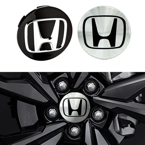 Honda centrumkåpor / hjulnavsbilsemblem - 4-pack 69mm - Silver