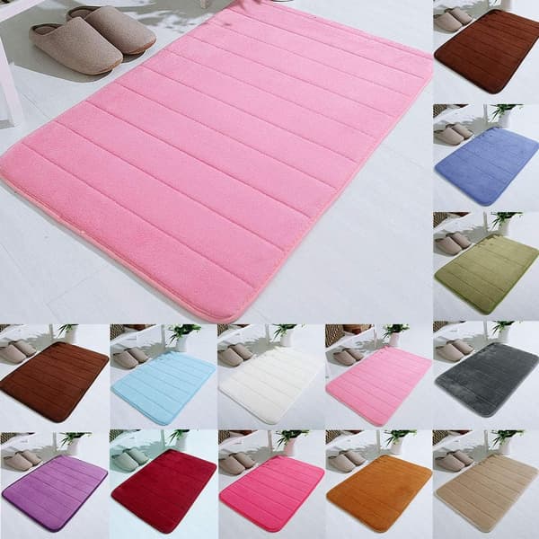 Badmatte Memory Foam Badmatte, Sklisikker Absorberende Supermyk Mikrofiber Badmatte Sett