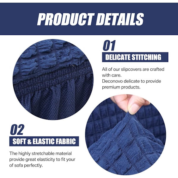 Elastiskt sofföverdrag halkfritt sofföverdrag elastiskt sofföverdrag Blue 185CM