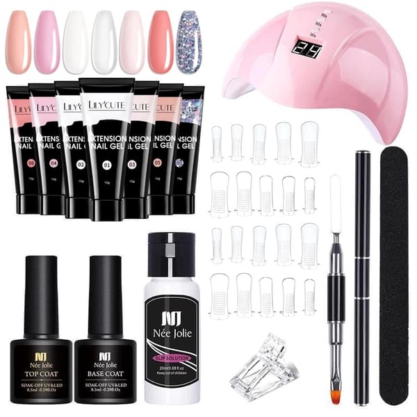 Poly Builder Gel Kit / Polygel med UV-lampe - Neglekunst Negler