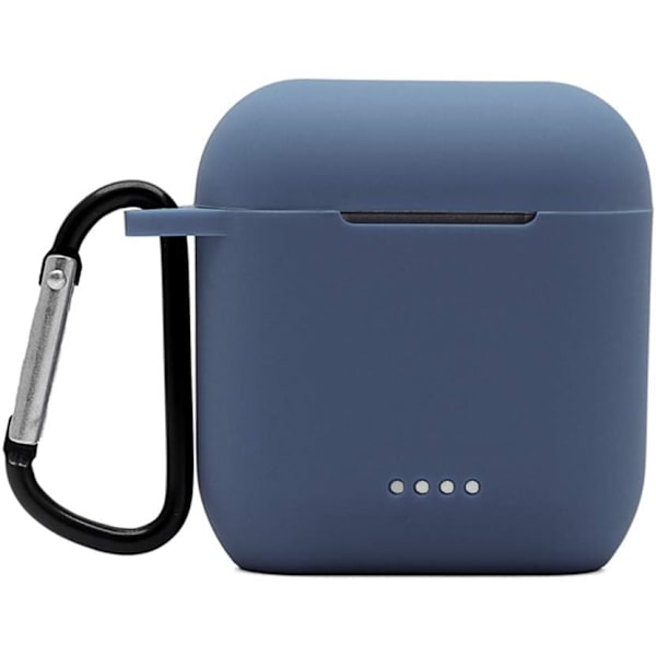 Bluetooth-øretelefon silikoneetui er kompatibel med Tozo t6, LED, tozo t6 etui med nøglering. (hvid)