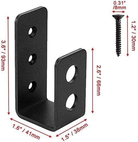 2-pack kraftiga ståldörrfästen för 2x4 dörr, U-formad säkerhetsstång