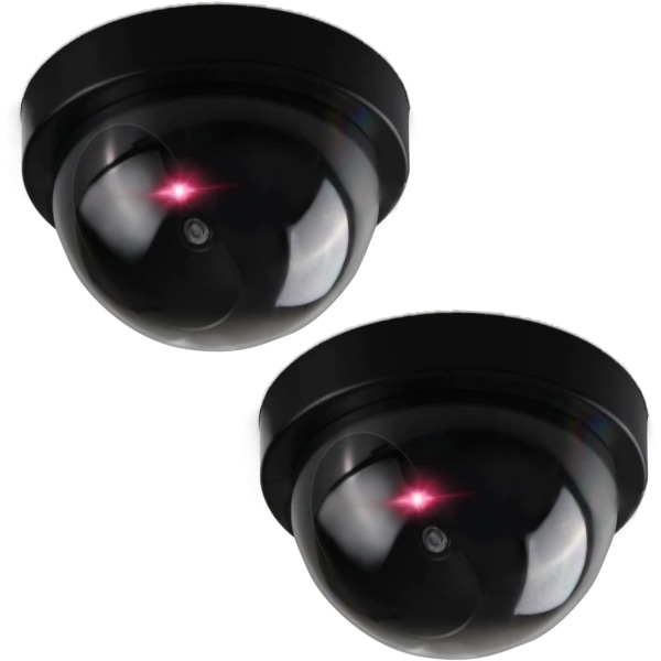Virtuell säkerhetskamera - Realistic 2 Mini Fake Security Camera Kit - Hållbar och pålitlig virtuell utomhuskamera