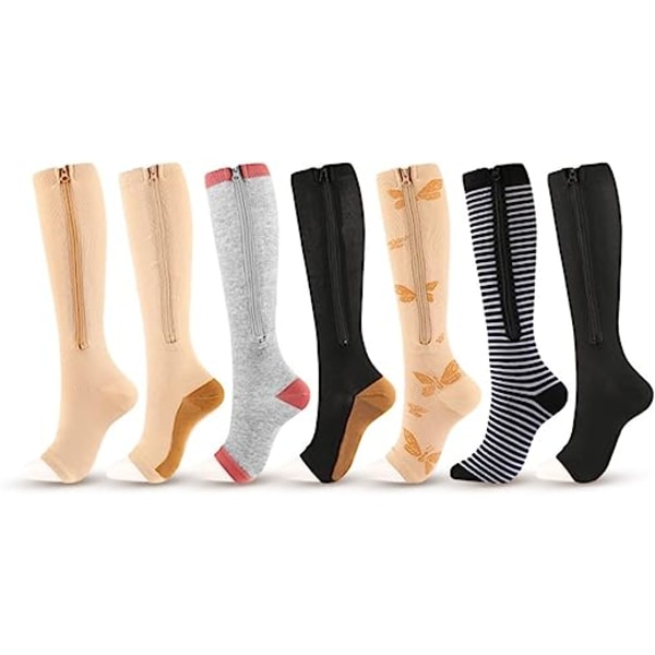 2 st Athletic Socks Kompressionsstrumpor Kompressionsstrumpor Stretchstrumpor (XXL, Hudfärg)