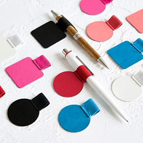 Pen Holder，6 Pack Rund Form Pen Loop Holder，Sort