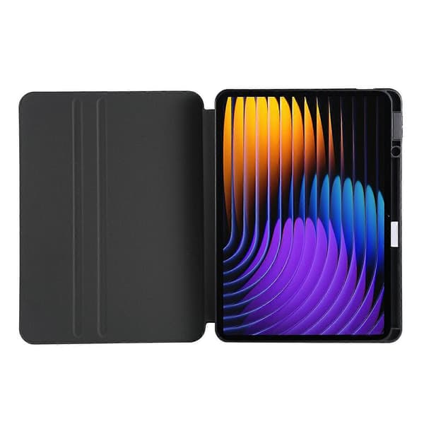 Fodral för Xiaomi Pad 7 Pro/Pad 7 Ställ Läder Tablet Skydd - Svart