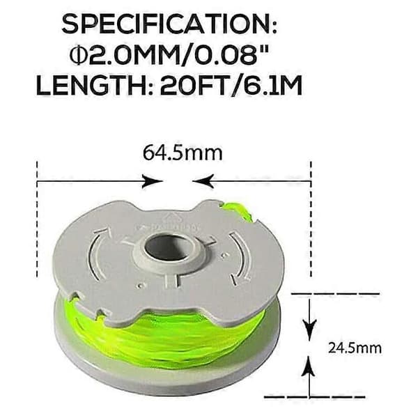 6 stk. kompatible for Worx gresstrimmer nylon trådspoler WA0014 gressklipper spoler