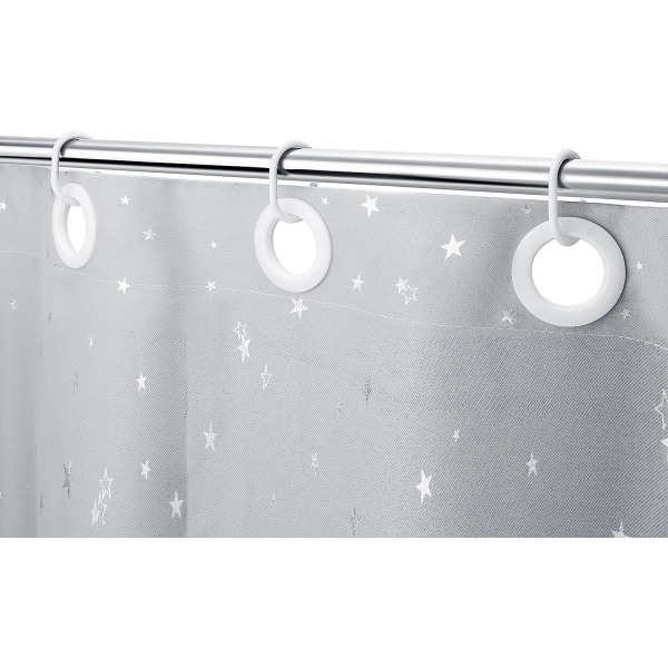 Duschgardinringar i plast Krokar för duschfönsterstång i badrum (24 st)