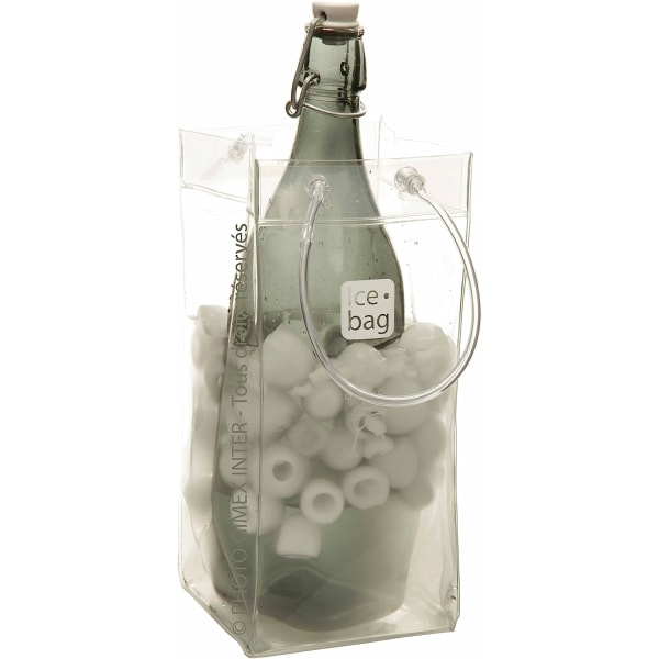Gimex 17407 Ice Bag vinkylare, passar 1 flaska, klar, 25,5 x 11 cm