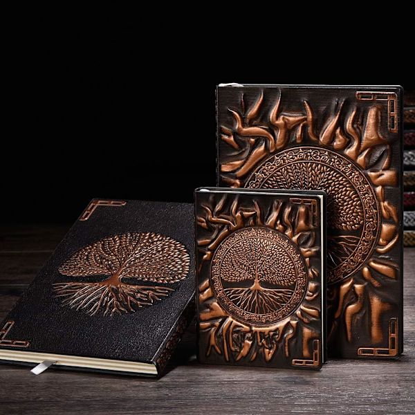 Træjournal, skrivejournal, A5 linjeret journal, 200 sider, gave til forfattere og rejsende, mænd eller kvinder Elephant(Red Bronze) 8.4x5.7In